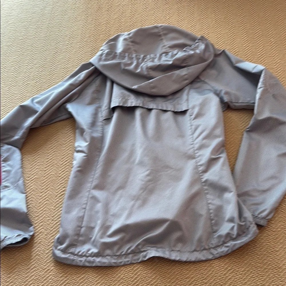 Nike Gray Hooded Jacket with Pink Accents